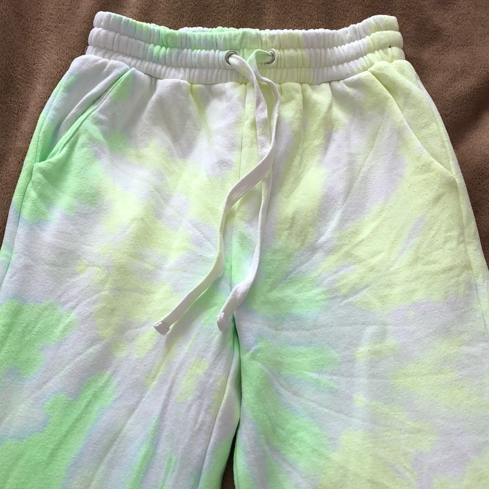Neon Yellow/Green Tie Dye Joggers